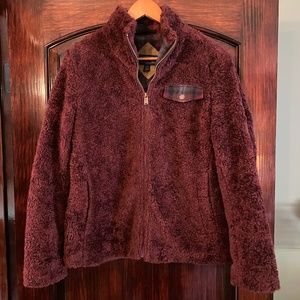 Pendleton Fuzzy Full Zip Jacket Wine Color